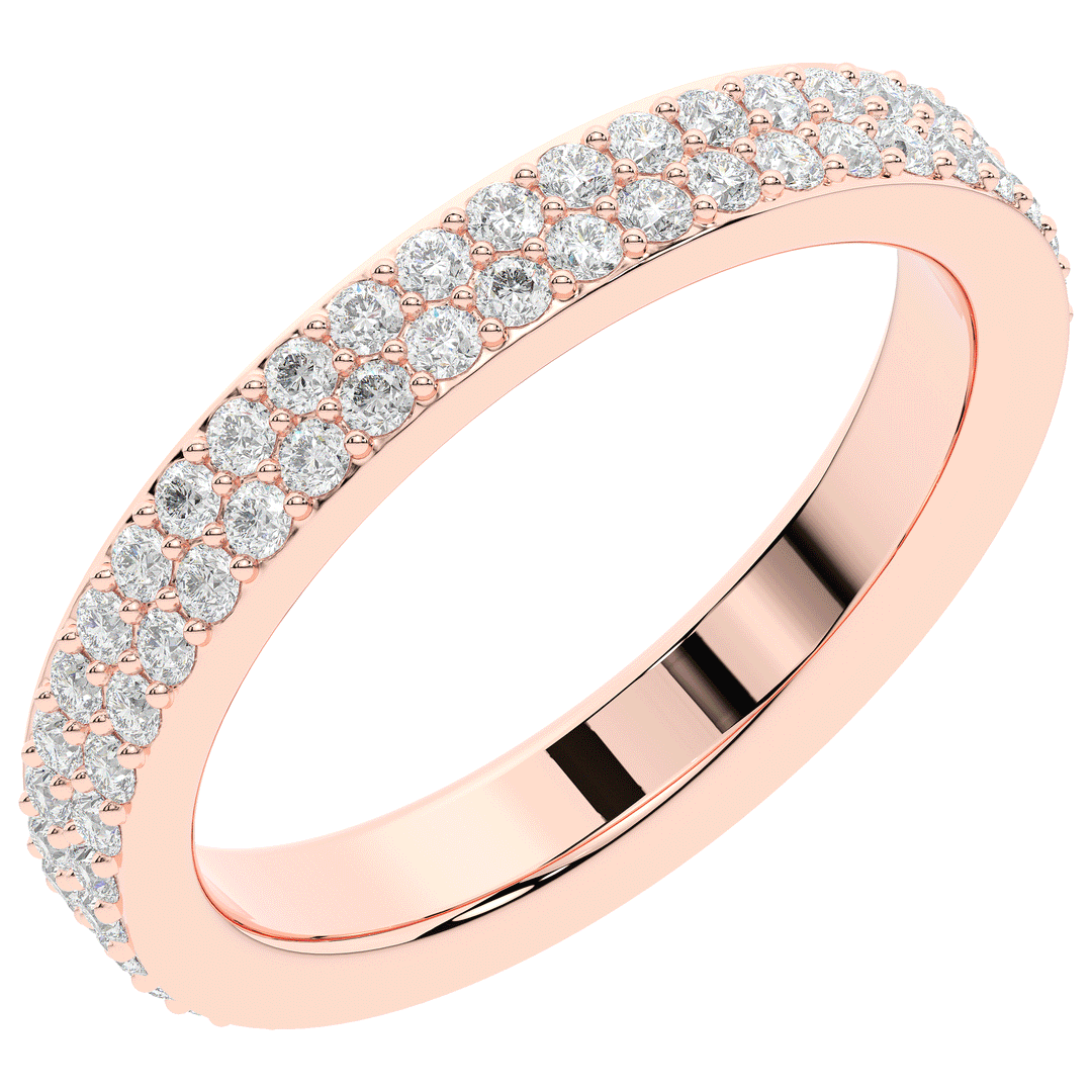 0.65CT.TW LAB DIAMOND DOUBLESTACK WEDDING BAND - Nazarelle