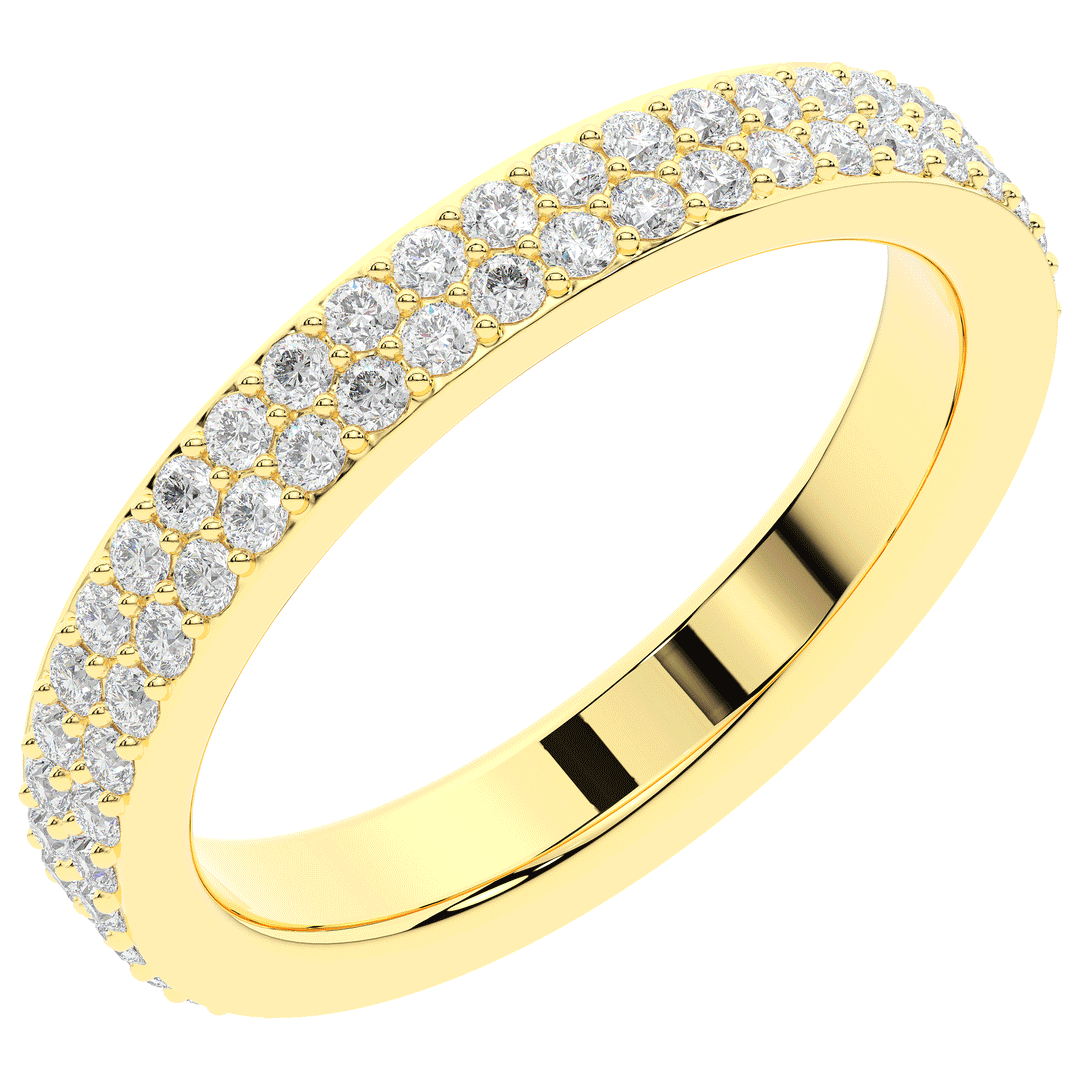 0.65CT.TW LAB DIAMOND DOUBLESTACK WEDDING BAND - Nazarelle