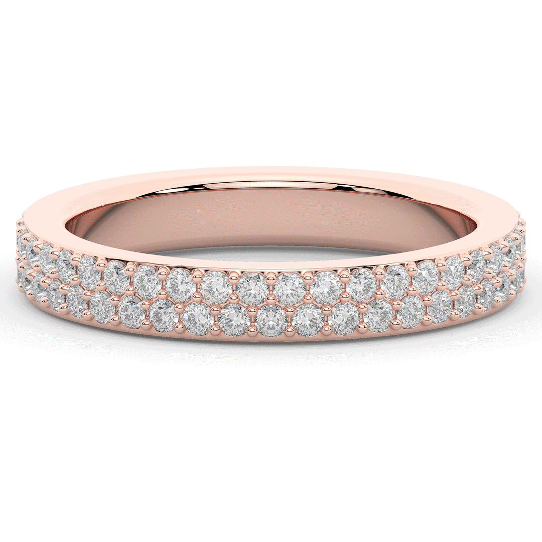 0.65CT.TW LAB DIAMOND DOUBLESTACK WEDDING BAND - Nazarelle