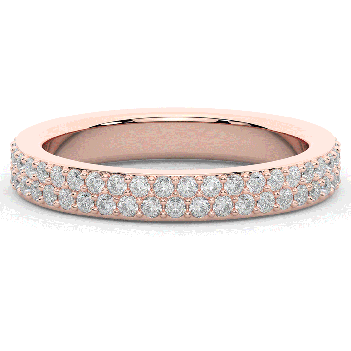 0.65CT.TW LAB DIAMOND DOUBLESTACK WEDDING BAND - Nazarelle