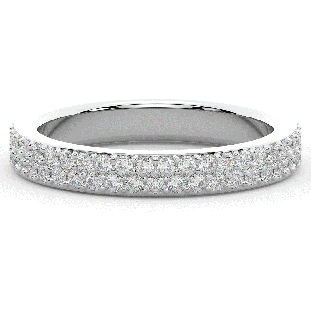 0.65CT.TW LAB DIAMOND DOUBLESTACK WEDDING BAND - Nazarelle