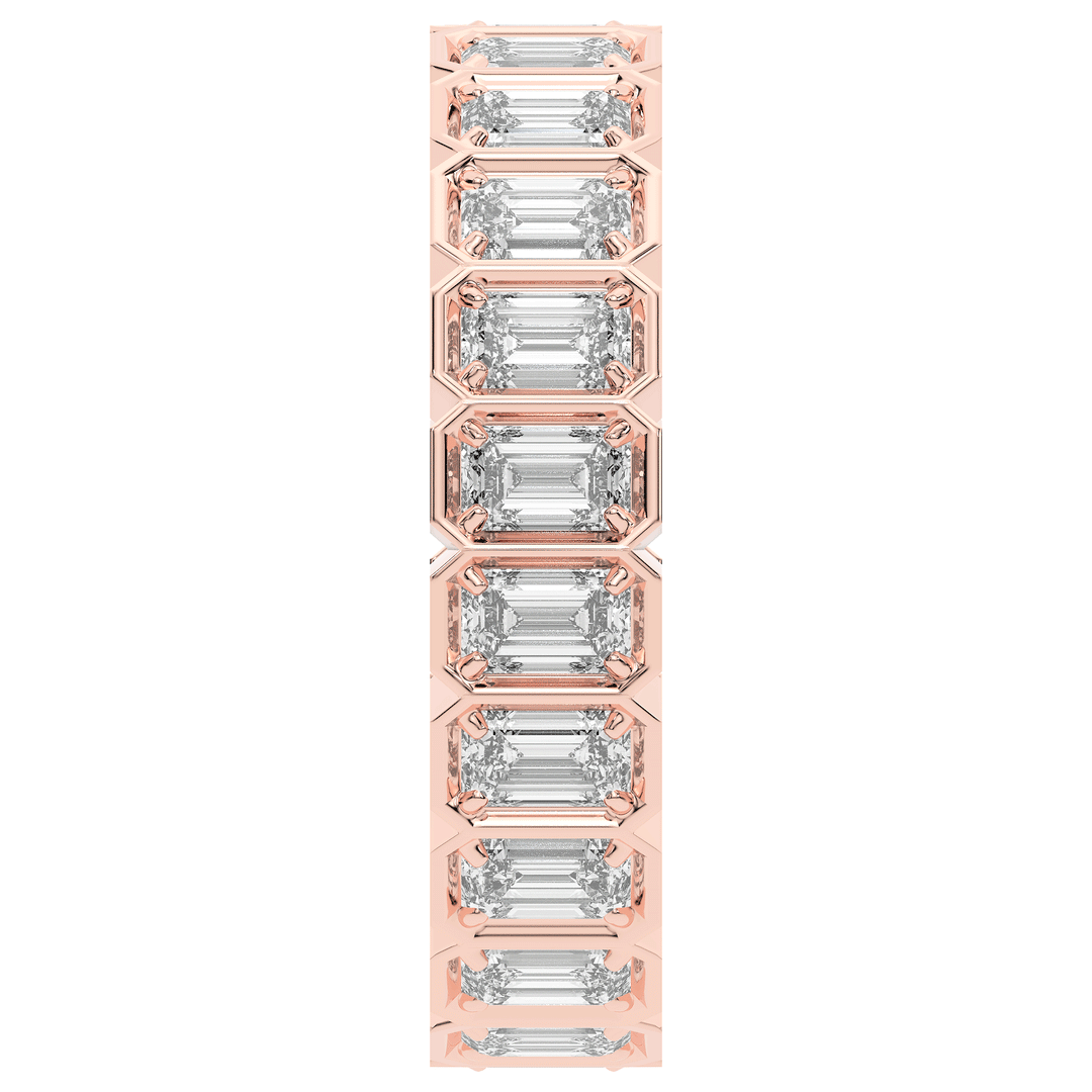 3.00CT.TW EMERALD CUT LAB DIAMOND ETERNITY WEDDING BAND - Nazarelle