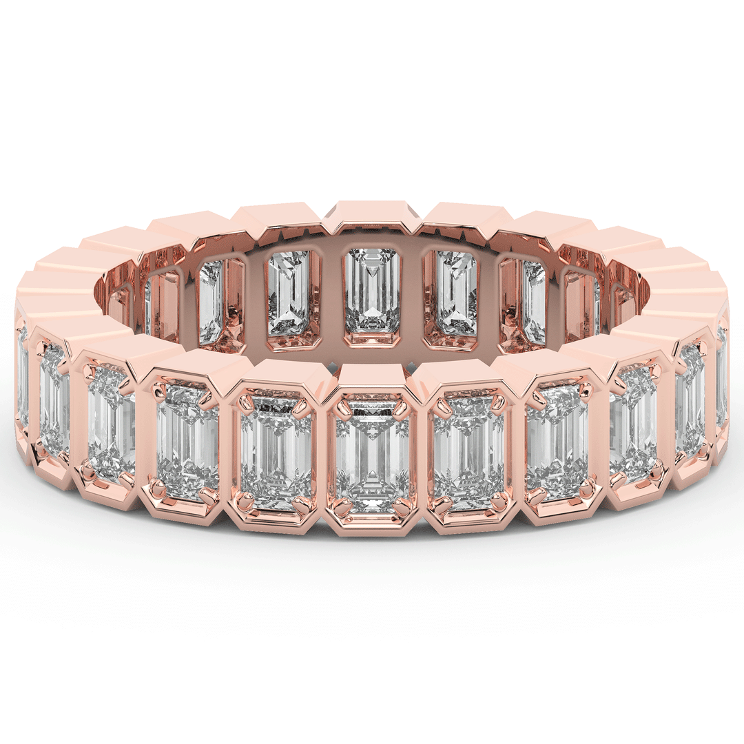 3.00CT.TW EMERALD CUT LAB DIAMOND ETERNITY WEDDING BAND - Nazarelle