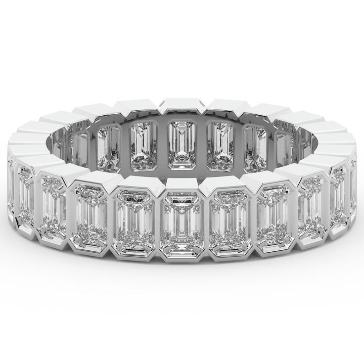 3.00CT.TW EMERALD CUT LAB DIAMOND ETERNITY WEDDING BAND - Nazarelle