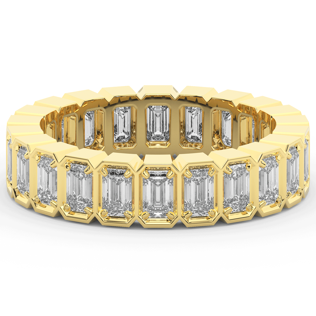 3.00CT.TW EMERALD CUT LAB DIAMOND ETERNITY WEDDING BAND - Nazarelle