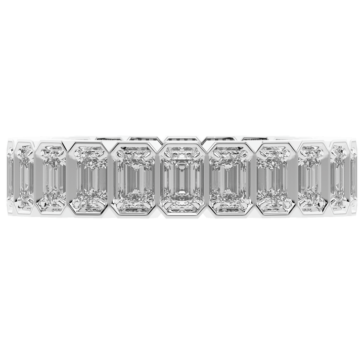 3.00CT.TW EMERALD CUT LAB DIAMOND ETERNITY WEDDING BAND - Nazarelle