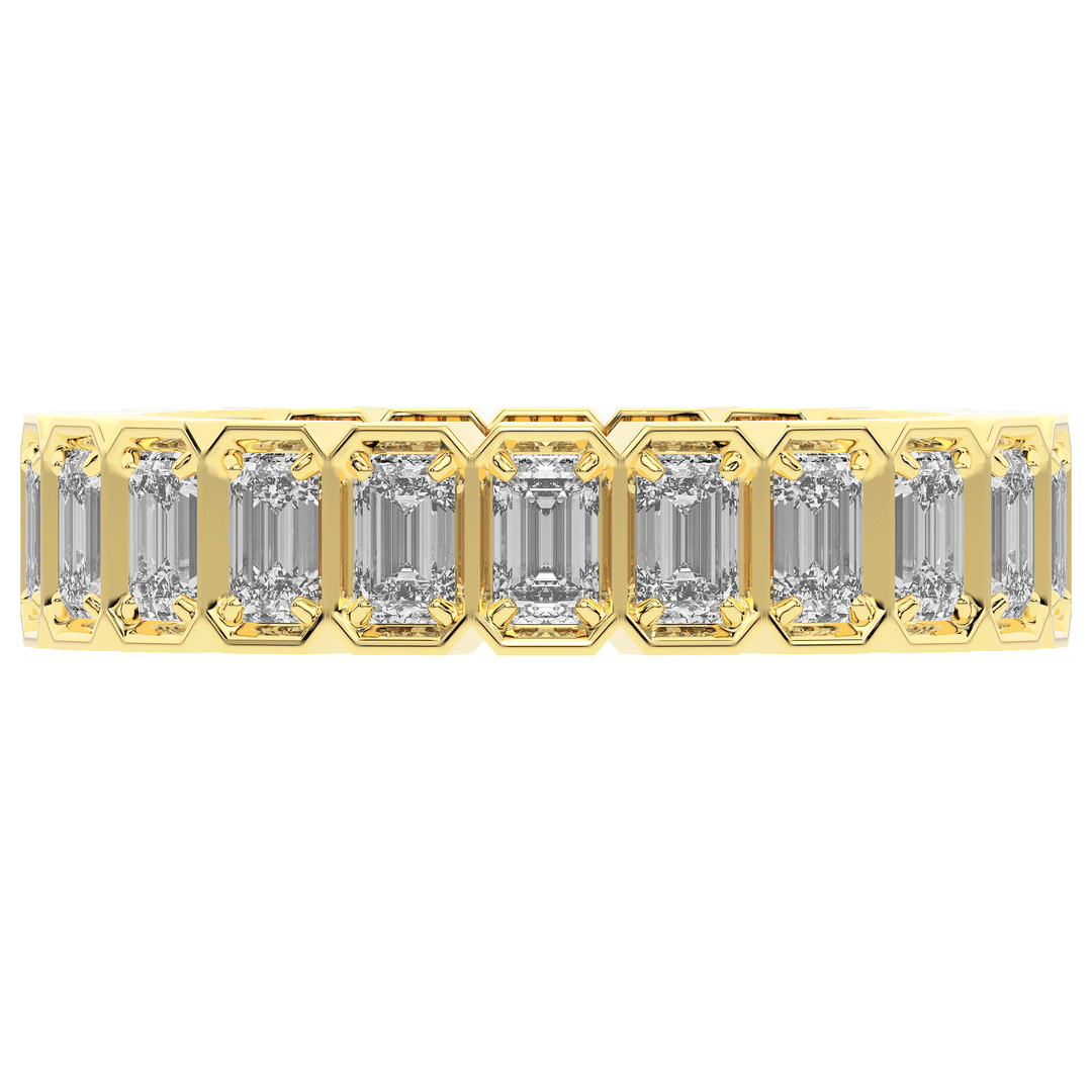 3.00CT.TW EMERALD CUT LAB DIAMOND ETERNITY WEDDING BAND - Nazarelle