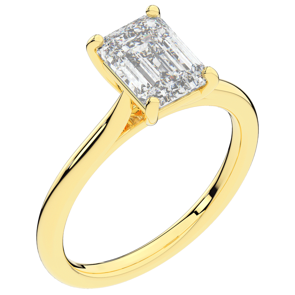 2.00CT.TW EMERALD CUT LAB DIAMOND SOLITAIRE ENGAGEMENT RING - Nazarelle