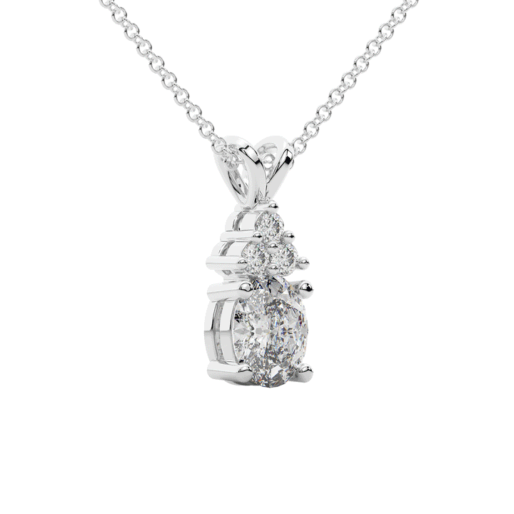 1.50CT.TW OVAL AND ROUND LAB DIAMOND PENDANT - Nazarelle