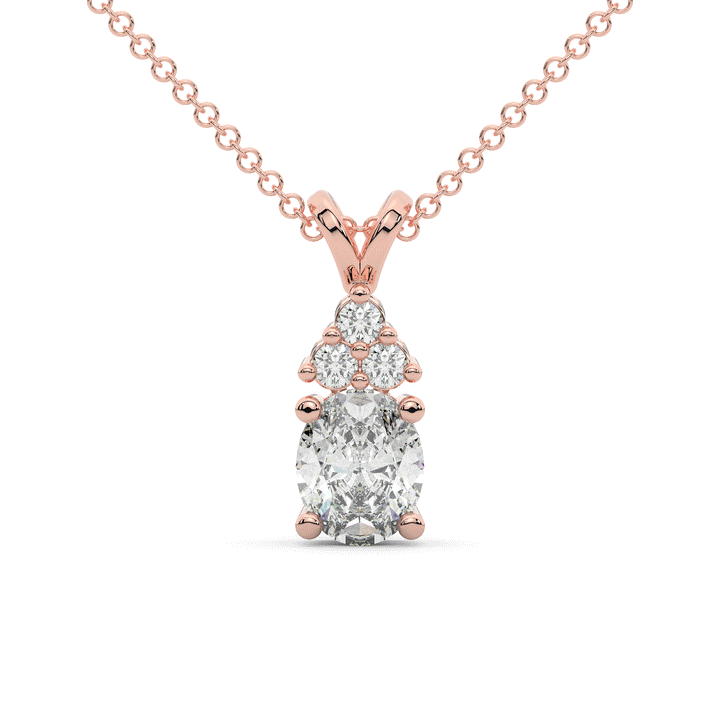 1.50CT.TW OVAL AND ROUND LAB DIAMOND PENDANT - Nazarelle