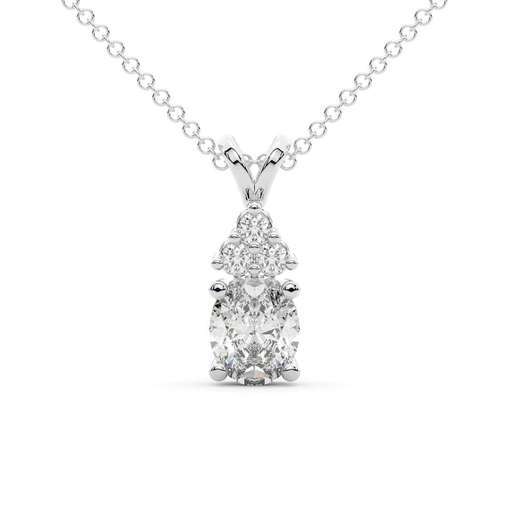 1.50CT.TW OVAL AND ROUND LAB DIAMOND PENDANT - Nazarelle