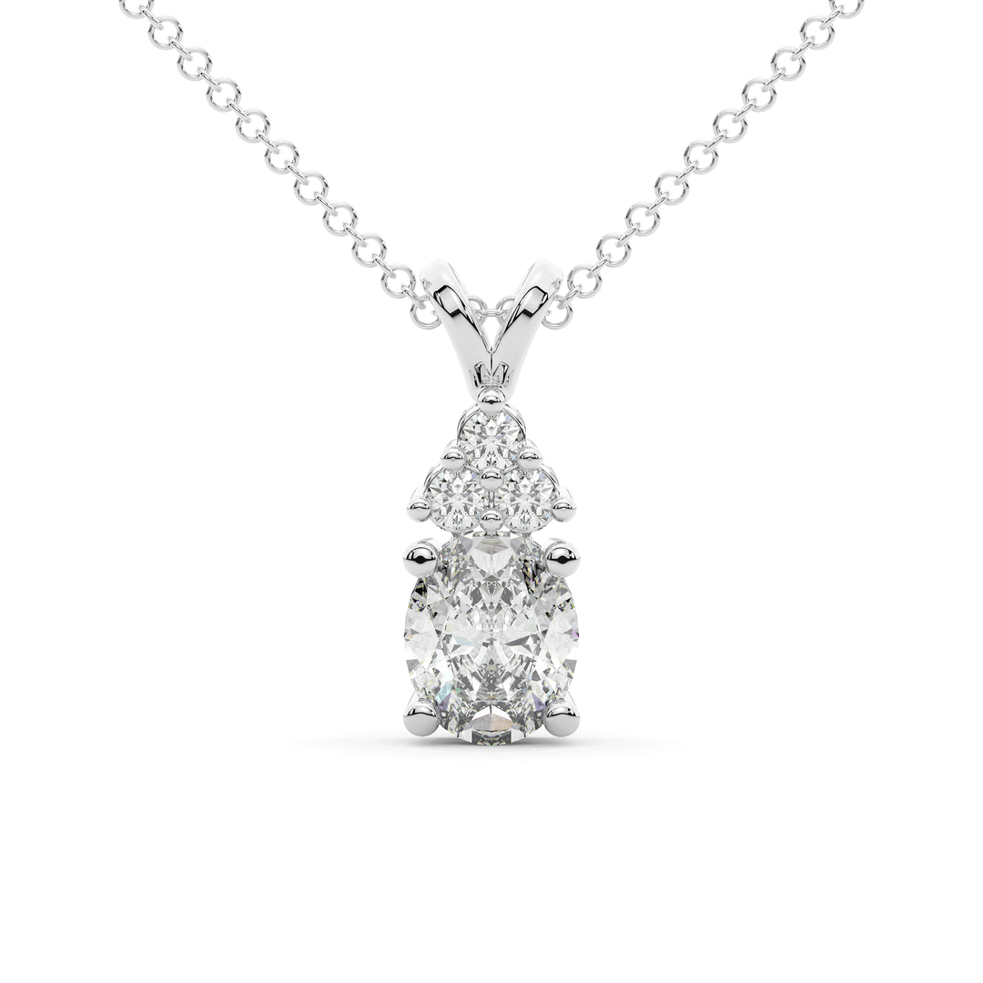 1.50CT.TW OVAL AND ROUND LAB DIAMOND PENDANT - Nazarelle