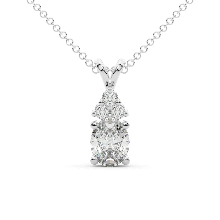 1.50CT.TW OVAL AND ROUND LAB DIAMOND PENDANT - Nazarelle