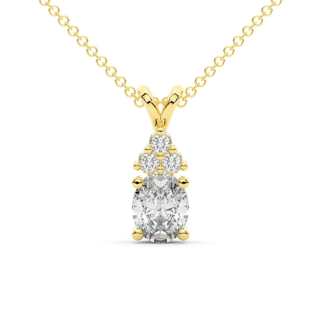 1.50CT.TW OVAL AND ROUND LAB DIAMOND PENDANT - Nazarelle