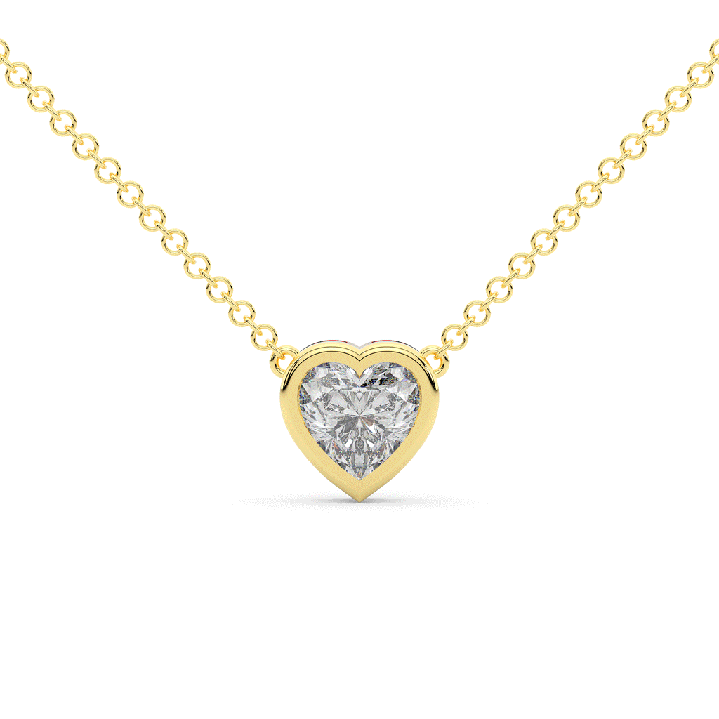 1.00CT.TW HEART LAB DIAMOND BEZEL SET PENDANT - Nazarelle