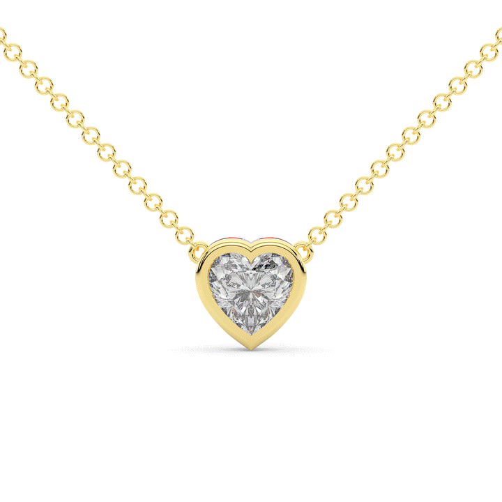 1.00CT.TW HEART LAB DIAMOND BEZEL SET PENDANT - Nazarelle