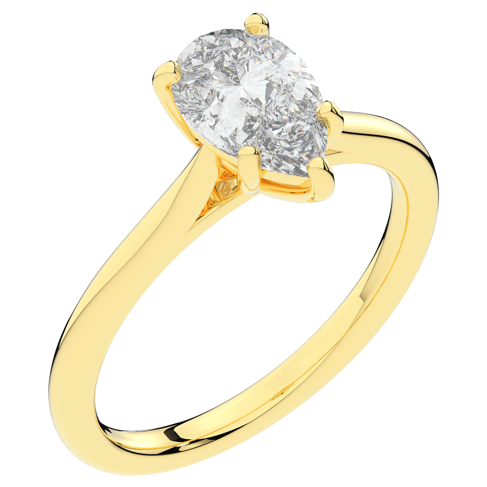 1.00CT.TW PEAR LAB DIAMOND SOLITAIRE ENGAGEMENT RING - Nazarelle