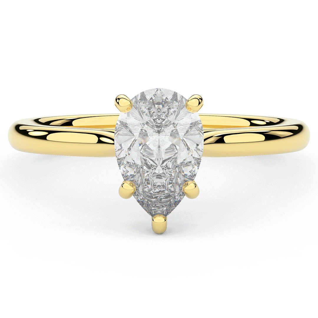 1.00CT PEAR LAB DIAMOND SOLITAIRE ENGAGEMENT RING - Nazarelle