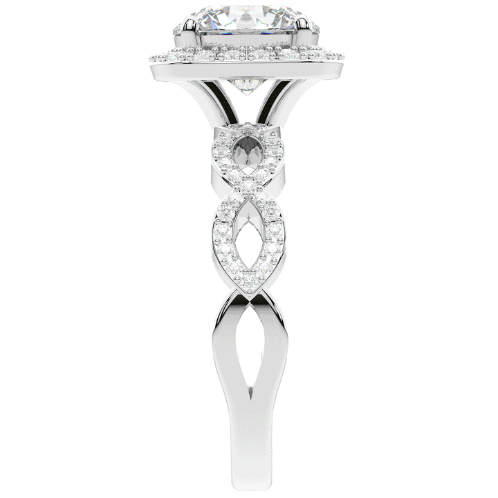 2.35CT.TW ROUND LAB DIAMOND HALO ENGAGEMENT RING - Nazarelle