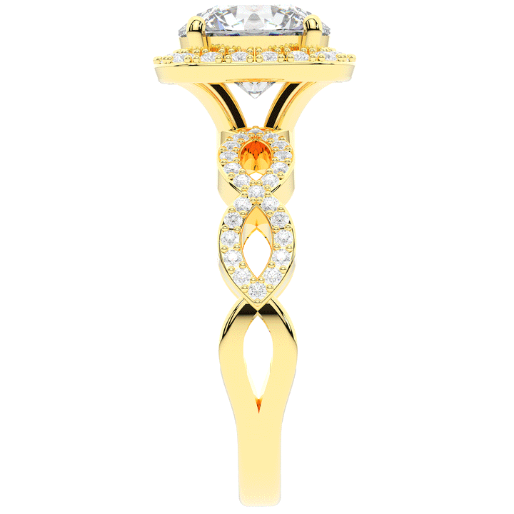 2.35CT.TW ROUND LAB DIAMOND HALO ENGAGEMENT RING - Nazarelle