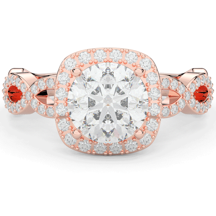 2.35CT.TW ROUND LAB DIAMOND HALO ENGAGEMENT RING - Nazarelle