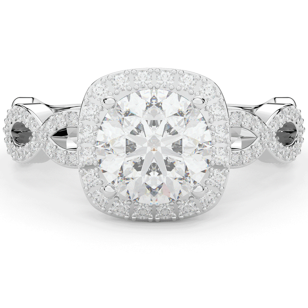 2.35CT.TW ROUND LAB DIAMOND HALO ENGAGEMENT RING - Nazarelle