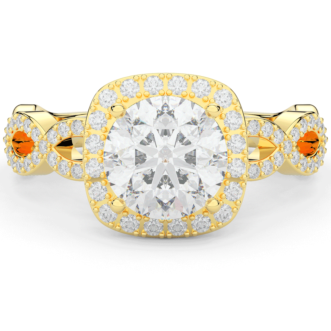 2.35CT.TW ROUND LAB DIAMOND HALO ENGAGEMENT RING - Nazarelle