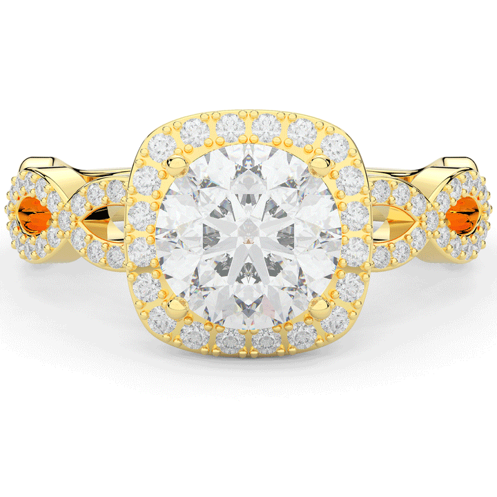 2.35CT.TW ROUND LAB DIAMOND HALO ENGAGEMENT RING - Nazarelle