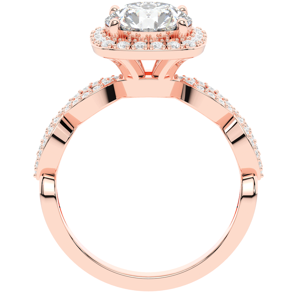 2.35CT.TW ROUND LAB DIAMOND HALO ENGAGEMENT RING - Nazarelle