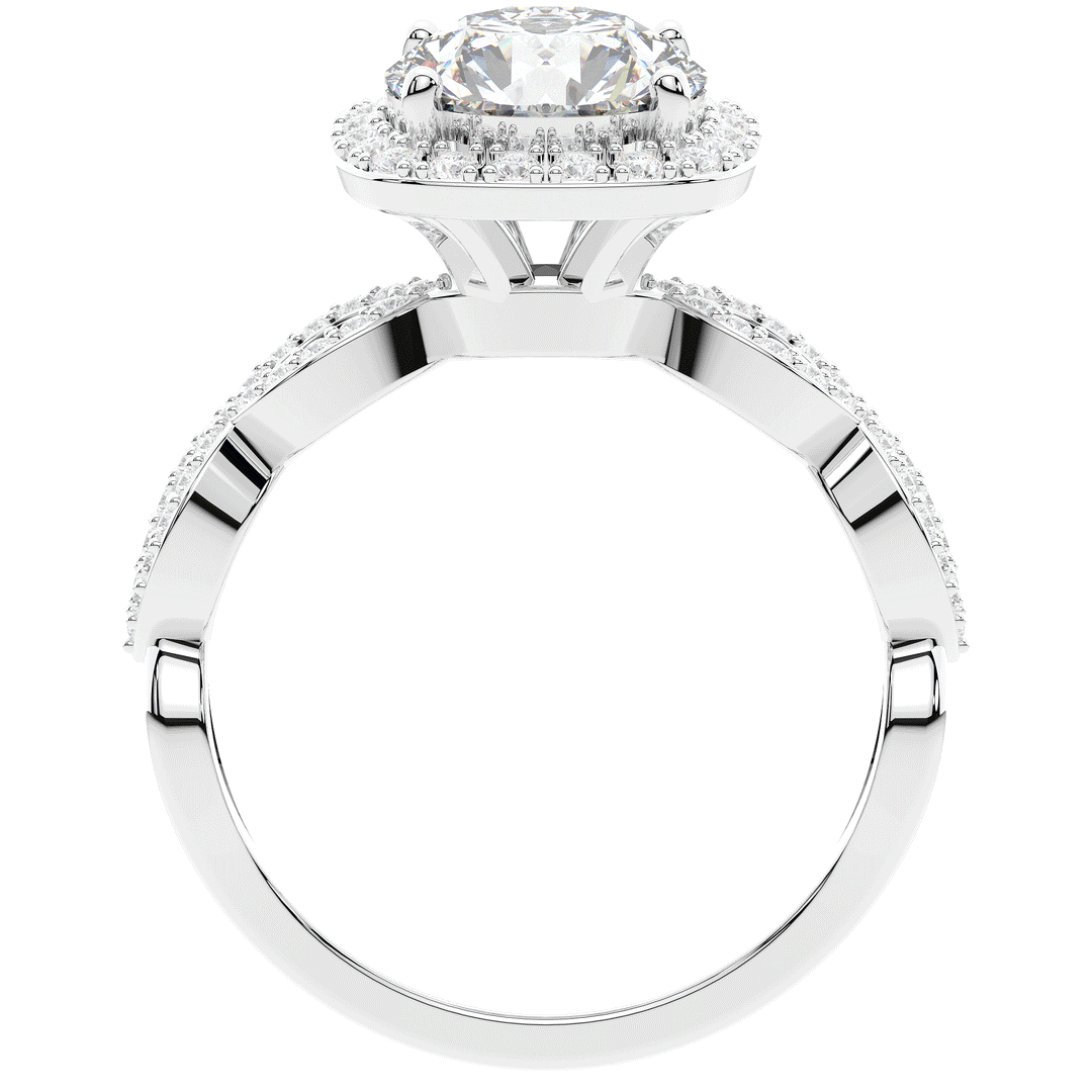 2.35CT.TW ROUND LAB DIAMOND HALO ENGAGEMENT RING - Nazarelle