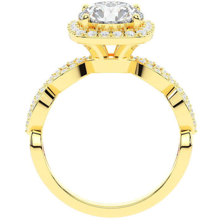 2.35CT.TW ROUND LAB DIAMOND HALO ENGAGEMENT RING - Nazarelle