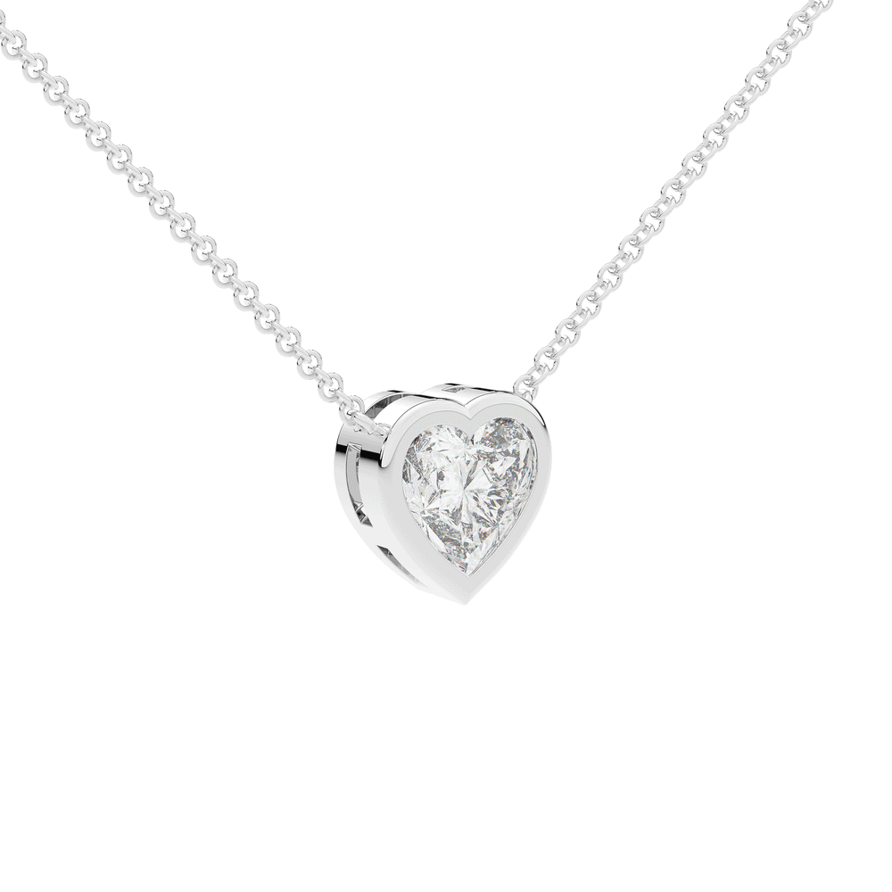 2.00CT HEART LAB DIAMOND BEZEL SET PENDANT - Nazarelle