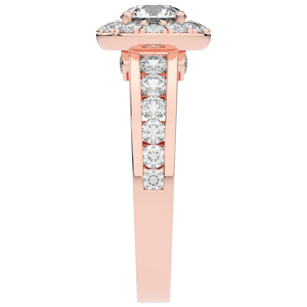 1.75CT.TW ROUND LAB DIAMOND HALO ENGAGEMENT RING - Nazarelle