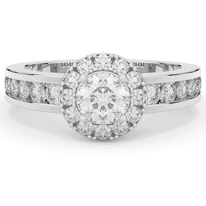 1.75CT.TW ROUND LAB DIAMOND HALO ENGAGEMENT RING - Nazarelle