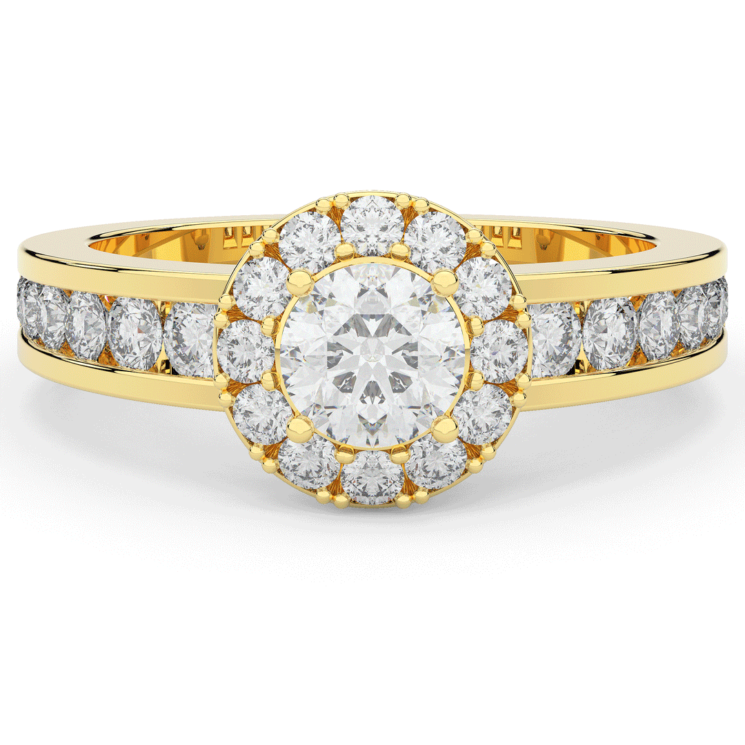 1.75CT.TW ROUND LAB DIAMOND HALO ENGAGEMENT RING - Nazarelle