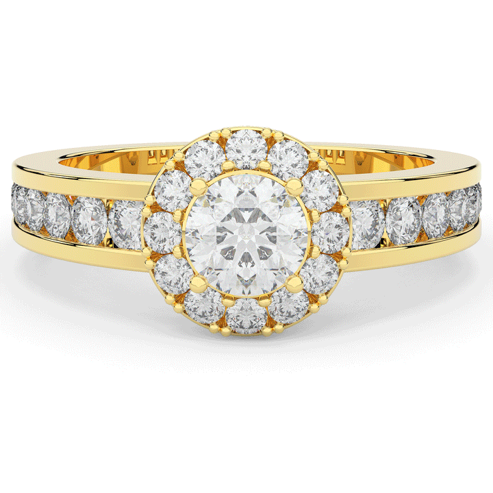 1.75CT.TW ROUND LAB DIAMOND HALO ENGAGEMENT RING - Nazarelle