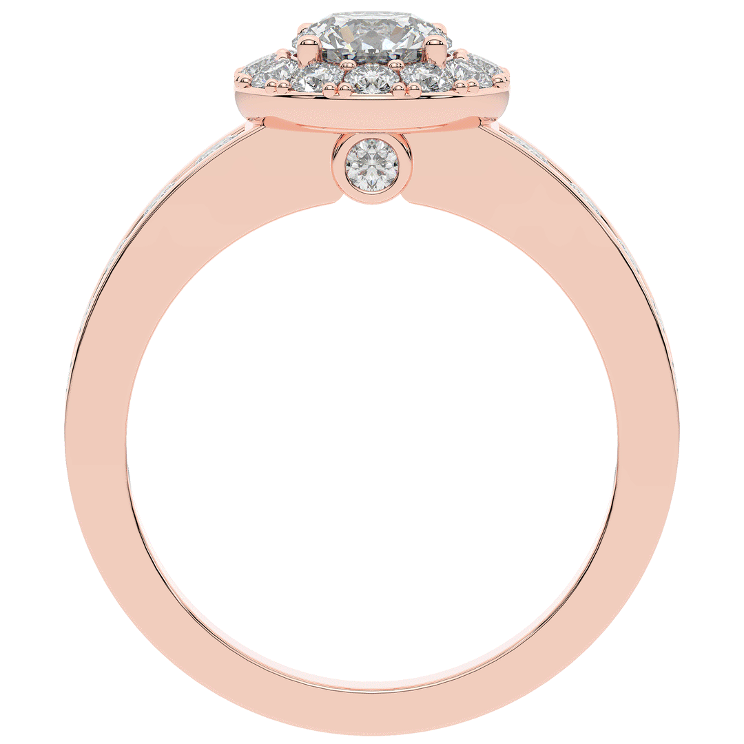 1.75CT.TW ROUND LAB DIAMOND HALO ENGAGEMENT RING - Nazarelle