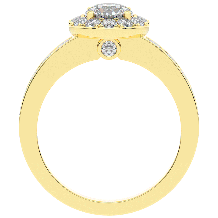 1.75CT.TW ROUND LAB DIAMOND HALO ENGAGEMENT RING - Nazarelle