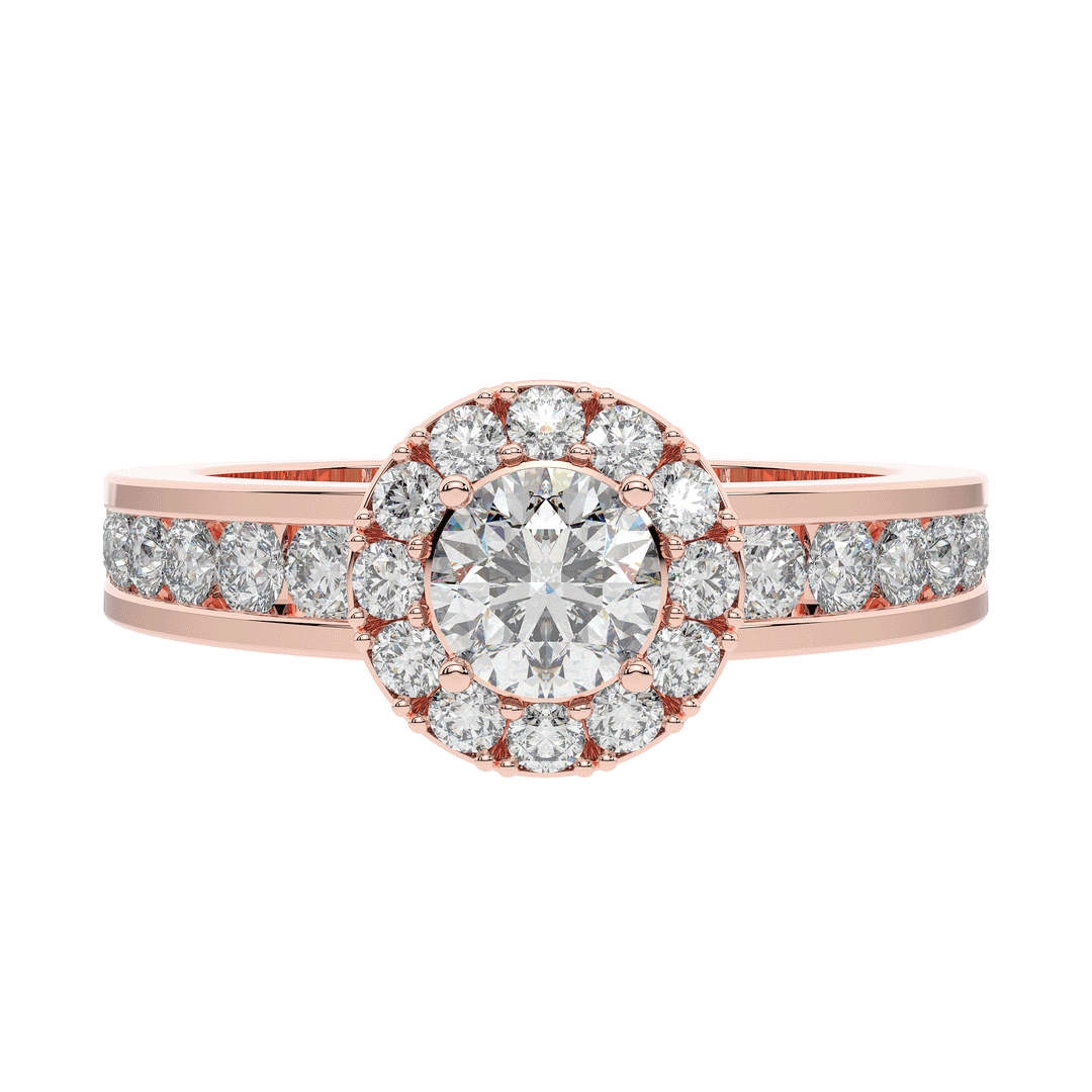 1.75CT.TW ROUND LAB DIAMOND HALO ENGAGEMENT RING - Nazarelle