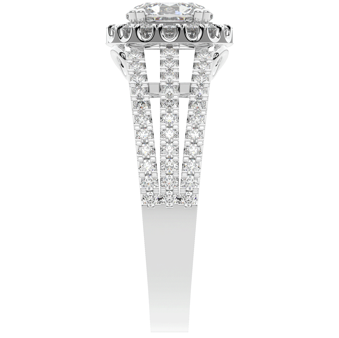 1.95CT.TW ROUND LAB DIAMOND HALO ENGAGEMENT RING - Nazarelle