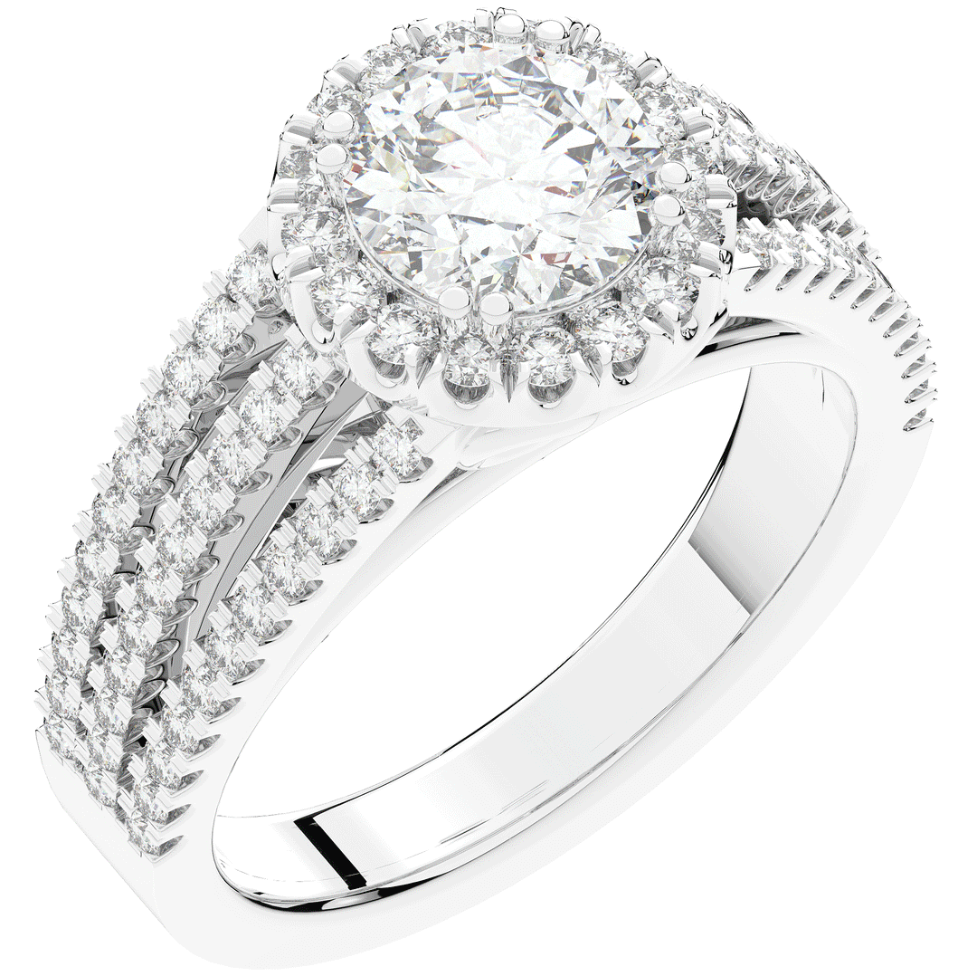 1.95CT.TW ROUND LAB DIAMOND HALO ENGAGEMENT RING - Nazarelle