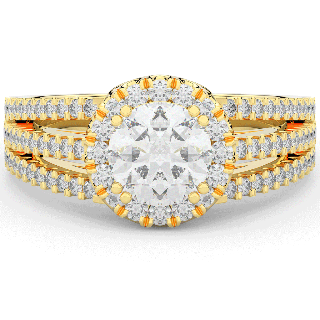 1.95CT.TW ROUND LAB DIAMOND HALO ENGAGEMENT RING - Nazarelle