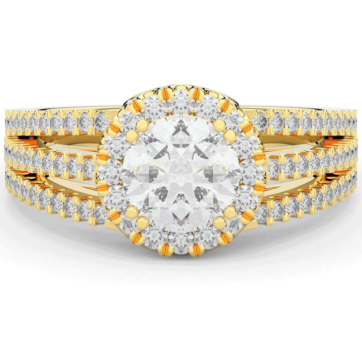 1.95CT.TW ROUND LAB DIAMOND HALO ENGAGEMENT RING - Nazarelle