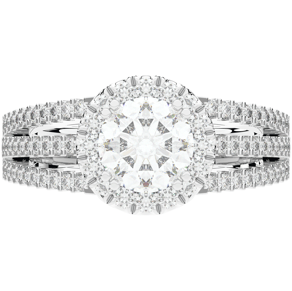 1.95CT.TW ROUND LAB DIAMOND HALO ENGAGEMENT RING - Nazarelle