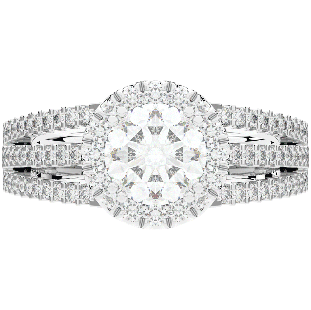 1.95CT.TW ROUND LAB DIAMOND HALO ENGAGEMENT RING - Nazarelle