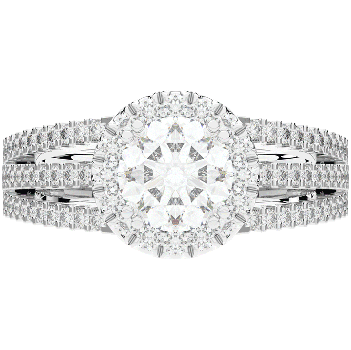 1.95CT.TW ROUND LAB DIAMOND HALO ENGAGEMENT RING - Nazarelle