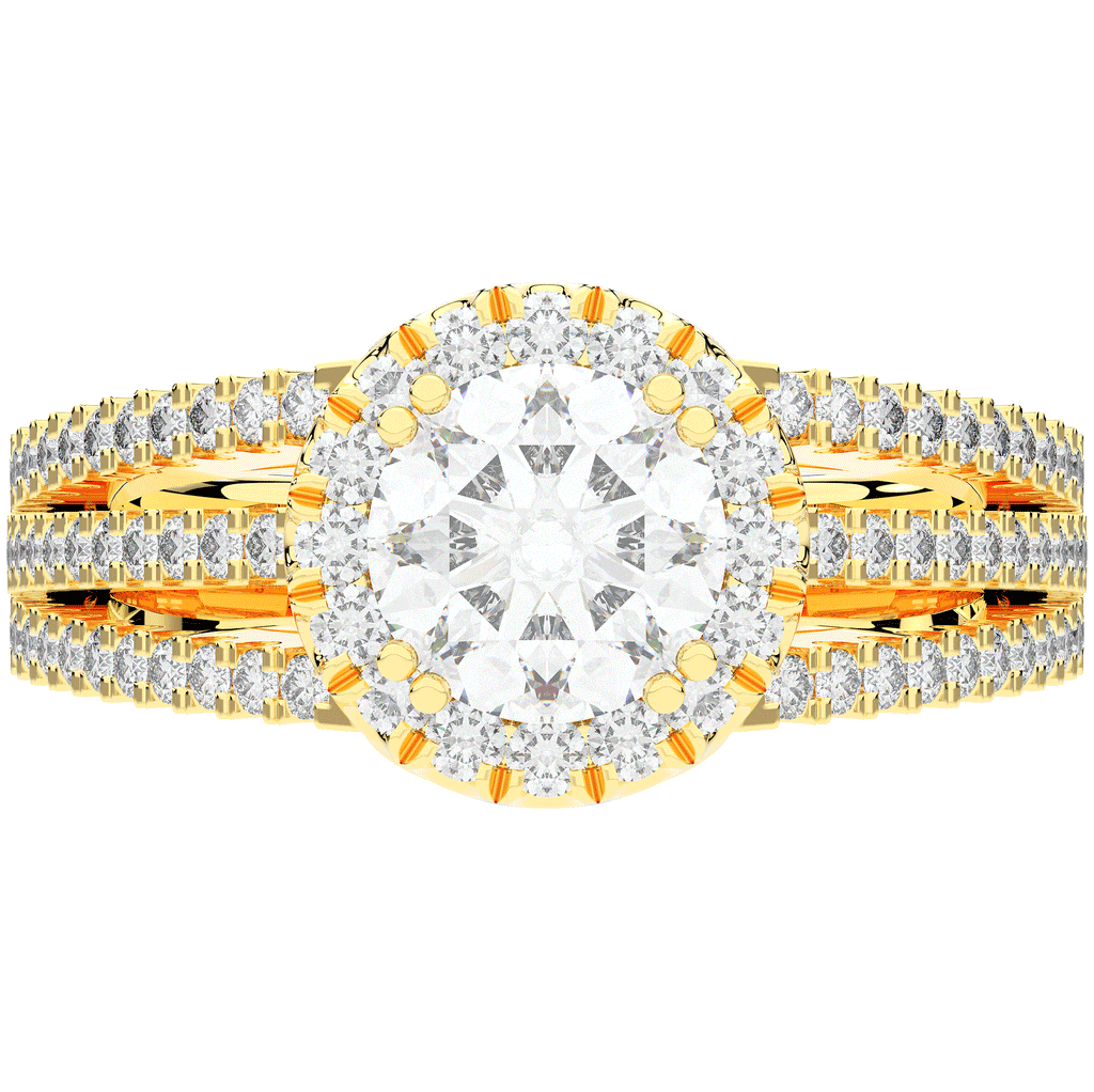 1.95CT.TW ROUND LAB DIAMOND HALO ENGAGEMENT RING - Nazarelle