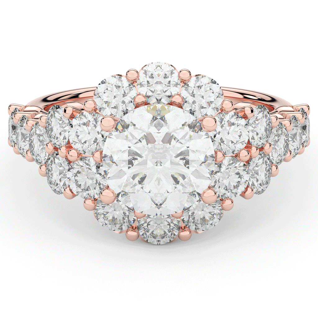 4.75CT.TW ROUND LAB DIAMOND HALO ENGAGEMENT RING - Nazarelle