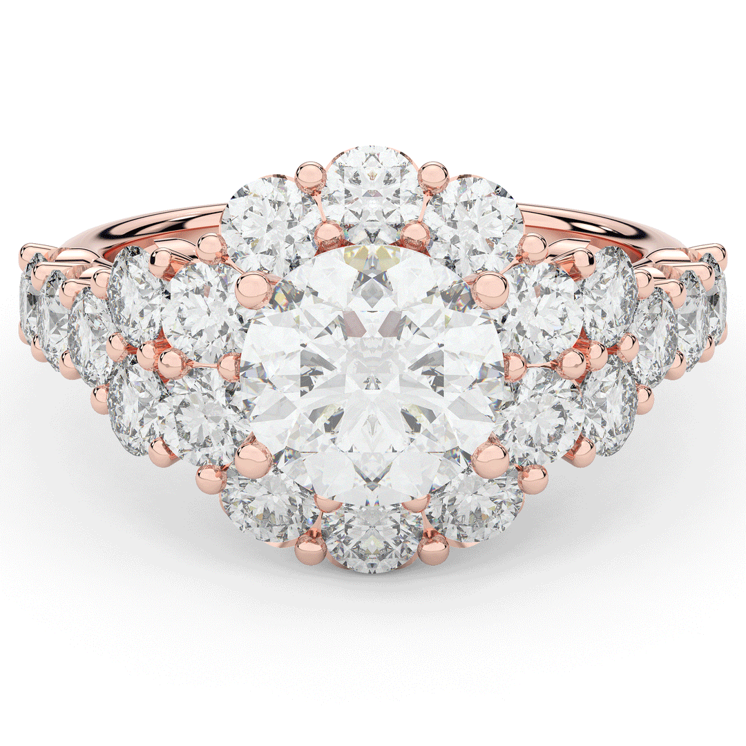 4.75CT.TW ROUND LAB DIAMOND HALO ENGAGEMENT RING - Nazarelle