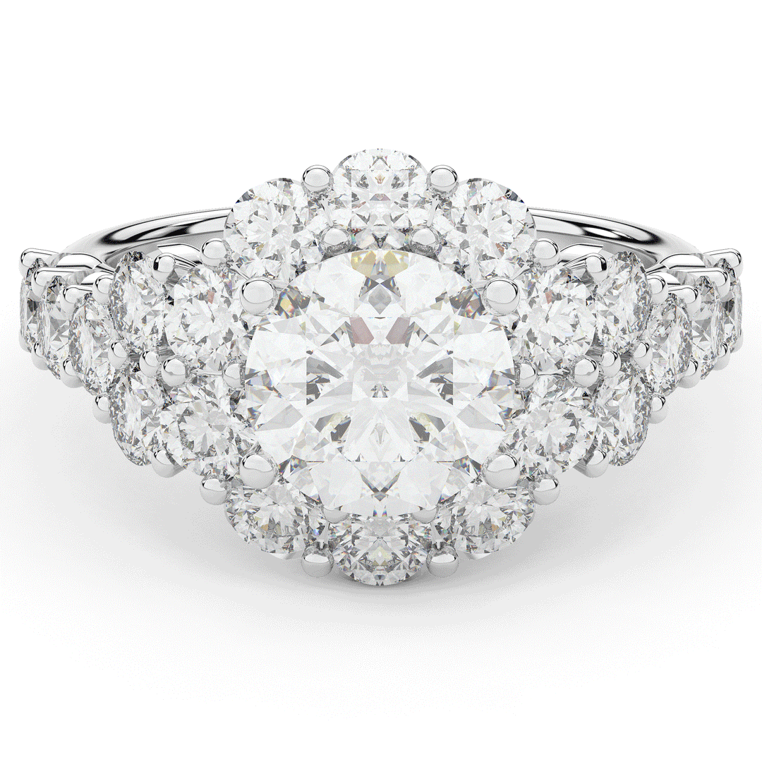 4.75CT.TW ROUND LAB DIAMOND HALO ENGAGEMENT RING - Nazarelle